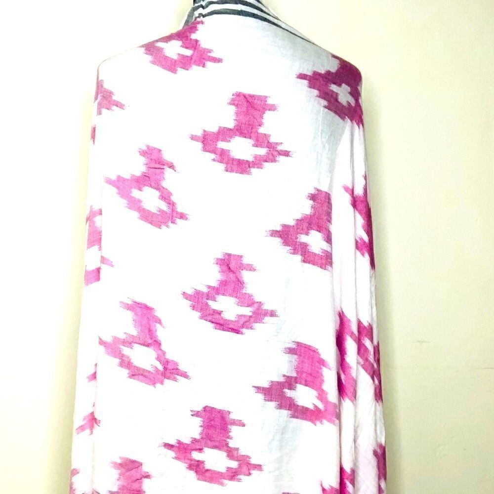 Trades of Hope Destination Wrap Scarf – Pink Ikat Shawl - Picture 3 of 10